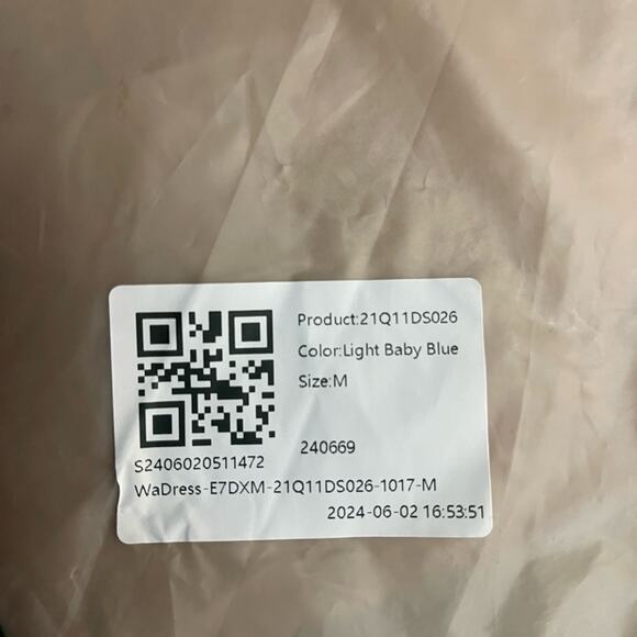 Halara Halter Backless Pocket Split Hem Mini Yoga Active Dress Light Baby Blue M - Picture 9 of 9